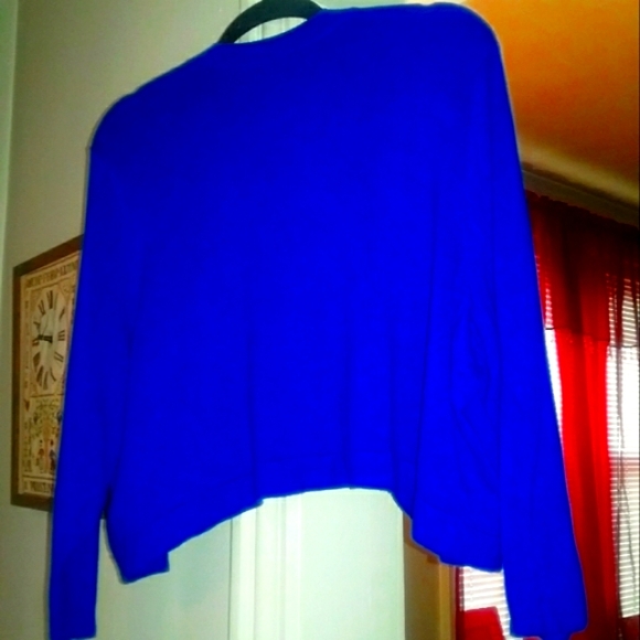 Apt. 9 Long Sleeve Royal Blue Crop Jacket - Picture 3 of 5